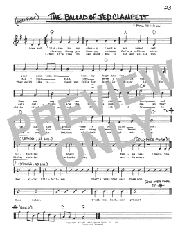 page one of Ballad Of Jed Clampett (Real Book – Melody, Lyrics & Chords)