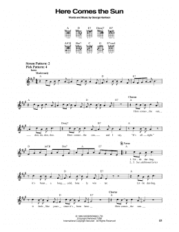 page one of Here Comes The Sun (Easy Guitar)