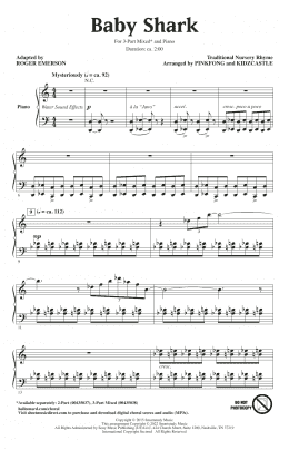 page one of Baby Shark (arr. Roger Emerson) (3-Part Mixed Choir)