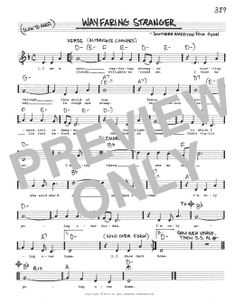 page one of Wayfaring Stranger (Real Book – Melody, Lyrics & Chords)