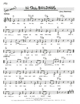 page one of In Tall Buildings (Real Book – Melody, Lyrics & Chords)