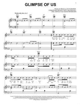 page one of Glimpse Of Us (Piano, Vocal & Guitar Chords (Right-Hand Melody))