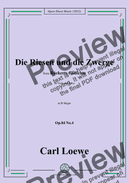 page one of Loewe-Die Riesen und die Zwerge,Op.84 No.4,in B Maor