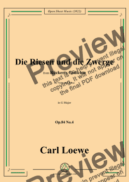 page one of Loewe-Die Riesen und die Zwerge,Op.84 No.4,in G Maor