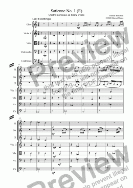 page one of Satienne Nos. 1-4 for Orchestra