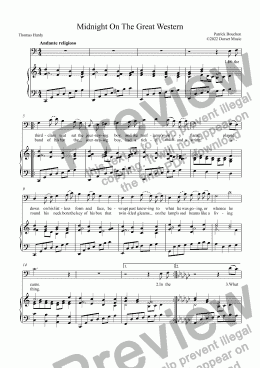 page one of Midnight On The Great Western (Thomas Hardy)  for Baritone voice and Piano