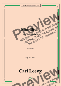 page one of Loewe-Mondlicht,Op.107 No.1,in F Major