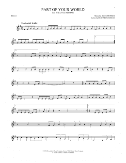 page one of Part Of Your World (from The Little Mermaid) (Bells Solo)