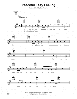 page one of Peaceful Easy Feeling (Baritone Ukulele)