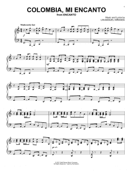 page one of Colombia, Mi Encanto (from Encanto) (Piano Solo)