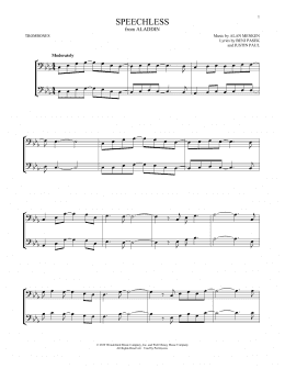 page one of Speechless (from Aladdin) (Trombone Duet)