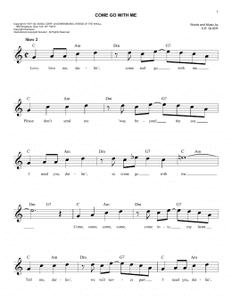 page one of Come Go With Me (Easy Lead Sheet / Fake Book)