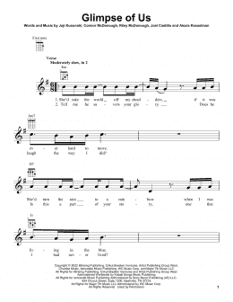 page one of Glimpse Of Us (Ukulele)