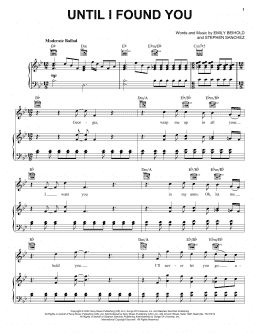 page one of Until I Found You (Piano, Vocal & Guitar Chords (Right-Hand Melody))