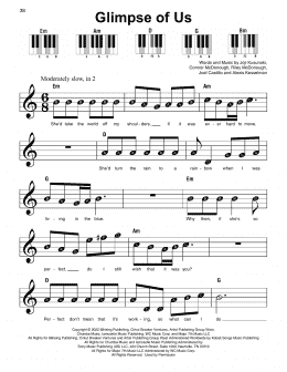 page one of Glimpse Of Us (Super Easy Piano)