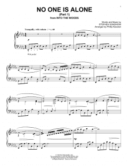 page one of No One Is Alone - Part I (from Into The Woods) (arr. Stephen Sondheim) (Piano Solo)