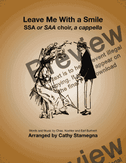 page one of Leave Me With a Smile (SSA or SAA, a cappella)