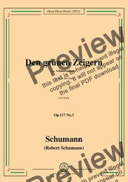 page one of Schumann-Den grunen Zeigern,Op.117 No.3,in b minor