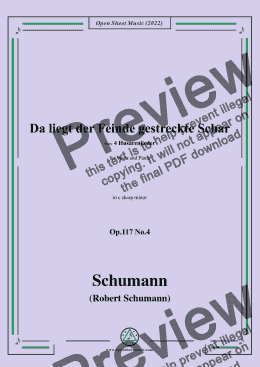 page one of Schumann-Da liegt der Feinde gestreckte Schar,Op.117 No.4,in c sharp minor