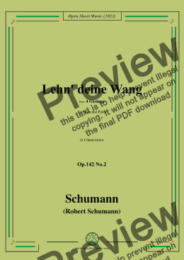 page one of Schumann-Lehn deine Wang,Op.142 No.2,in f sharp minor