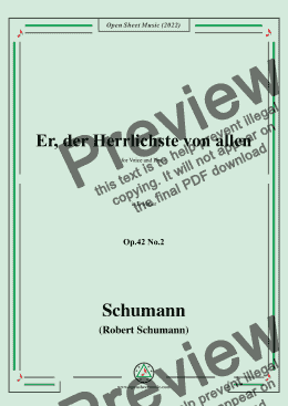 page one of Schumann-Er,der Herrlichste von allen,Op.42 No.2,in E Major