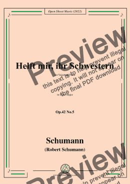 page one of Schumann-Helft mir,ihr Schwestern,Op.42 No.5,in D flat Major