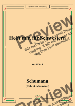 page one of Schumann-Helft mir,ihr Schwestern,Op.42 No.5,in D Major