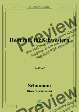 page one of Schumann-Helft mir,ihr Schwestern,Op.42 No.5,in A Major