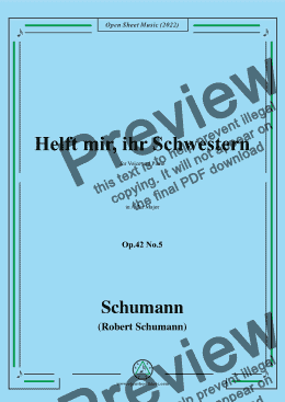 page one of Schumann-Helft mir,ihr Schwestern,Op.42 No.5,in A flat Major