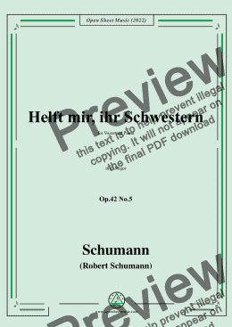 page one of Schumann-Helft mir,ihr Schwestern,Op.42 No.5,in G Major