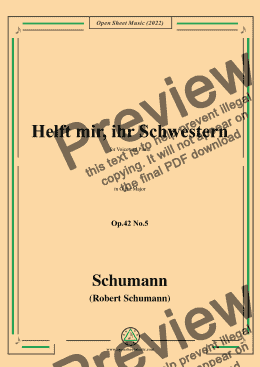 page one of Schumann-Helft mir,ihr Schwestern,Op.42 No.5,in G flat Major