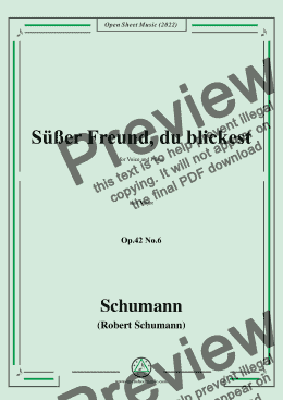 page one of Schumann-Sußer Freund,du blickest,Op.42 No.6,in A Major