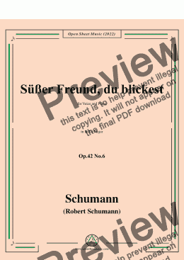 page one of Schumann-Sußer Freund,du blickest,Op.42 No.6,in B flat Major