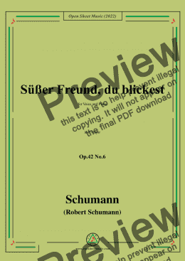 page one of Schumann-Sußer Freund,du blickest,Op.42 No.6,in F Major