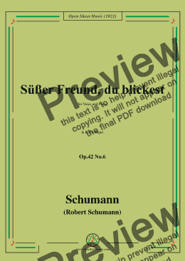 page one of Sußer Freund,du blickest,Op.42 No.6,in E flat Major