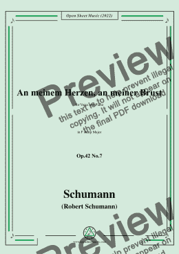 page one of Schumann-An meinem Herzen,an meiner Brust,Op.42 No.7,in F sharp Major