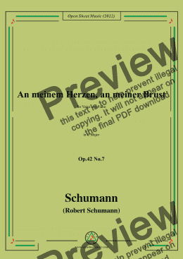 page one of Schumann-An meinem Herzen,an meiner Brust,Op.42 No.7,in C Major