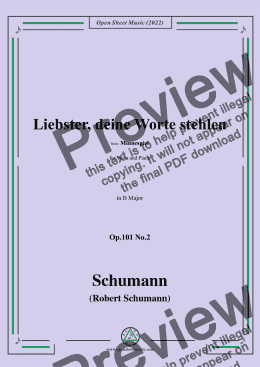 page one of Schumann-Liebster,deine Worte stehlen,Op.101 No.2,in B Major