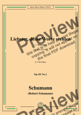 page one of Schumann-Liebster,deine Worte stehlen,Op.101 No.2,in E flat Major