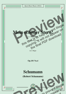 page one of Schumann-Mein schoner Stern!,Op.101 No.4,in C Major