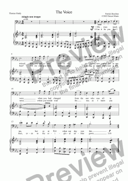 page one of The Voice (Thomas Hardy) for Baritone voice and Piano