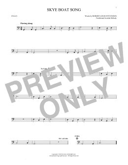 page one of Skye Boat Song (Cello Solo)