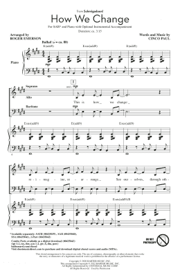 page one of How We Change (Schmigadoon Finale) (from Schmigadoon!) (arr. Roger Emerson) (SAB Choir)