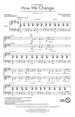 page one of How We Change (Schmigadoon Finale) (from Schmigadoon!) (arr. Roger Emerson) (2-Part Choir)