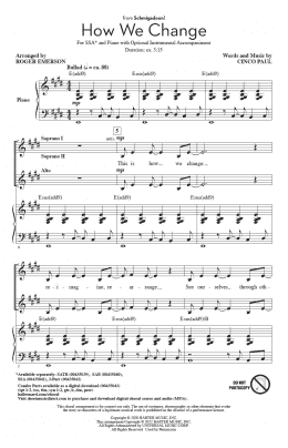 page one of How We Change (Schmigadoon Finale) (from Schmigadoon!) (arr. Roger Emerson) (SSA Choir)