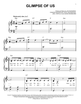 page one of Glimpse Of Us (Easy Piano)