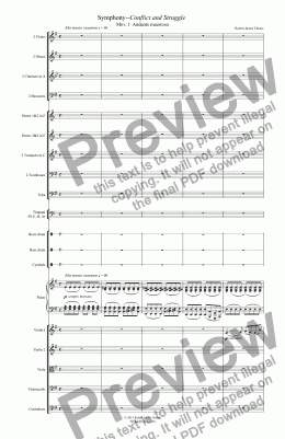 page one of Symphony--Conflict and Struggle--Mov. 1  Andante Maestoso