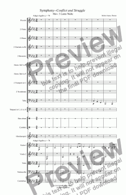 page one of Symphony--Conflict and Struggle--Mov. 3 Lento Waltz