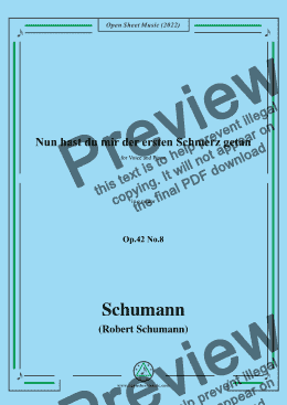 page one of Schumann-Nun hast du mir der ersten Schmerz getan,Op.42 No.8,in e minor