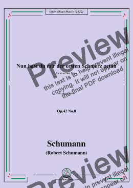 page one of Schumann-Nun hast du mir der ersten Schmerz getan,Op.42 No.8,in c sharp minor